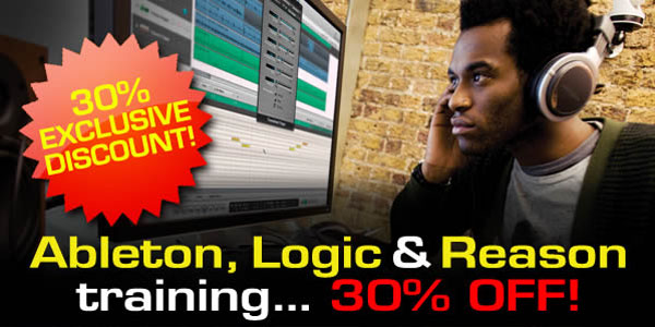 30% Off Ableton Live, Reason And Logic Pro Courses 30% Off Ableton Live, Reason And Logic Pro Courses