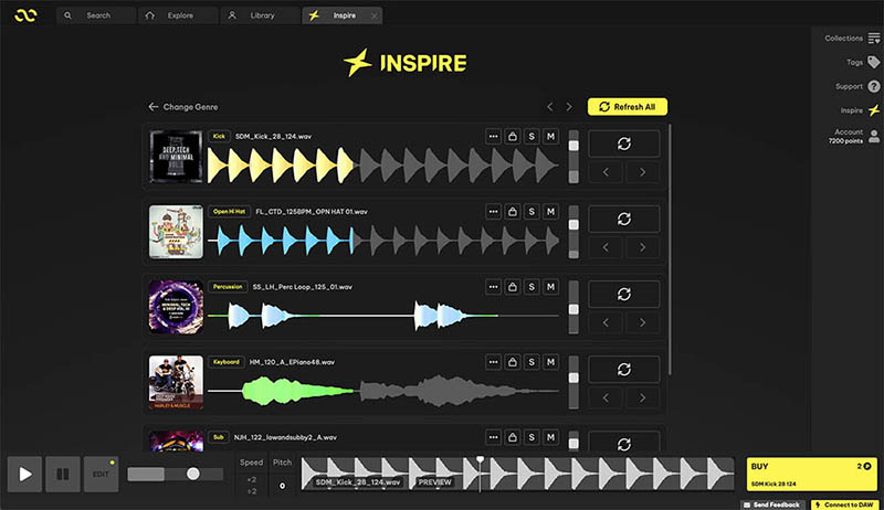 Loopcloud 8 Inspire building an arrangement